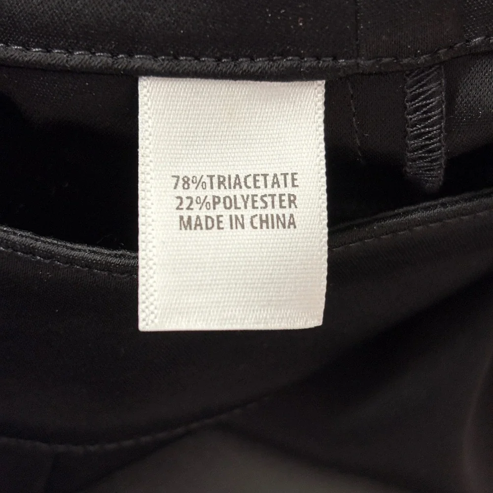 St. John Caviar Women Pants 2 Black Emma Satin Straight Leg Side Zip Luxury - Picture 9 of 15